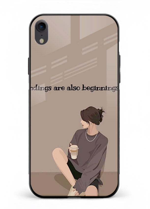 Ending Beginnings Boy aesthetic artwork iphone xr glass back cover