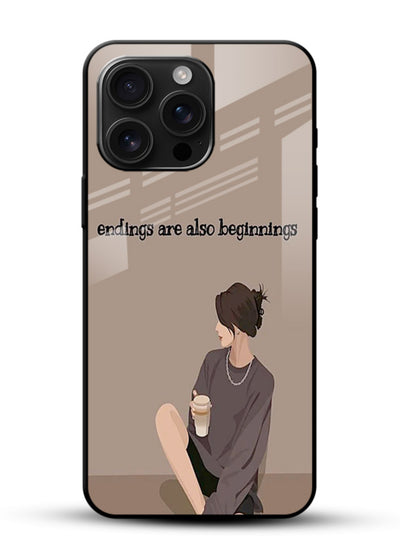 Ending Beginnings Boy aesthetic artwork glossy vibrant premium glass back cover - Angle Front
