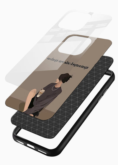 Ending Beginnings Boy aesthetic artwork glossy vibrant premium glass back cover - Angle Layers