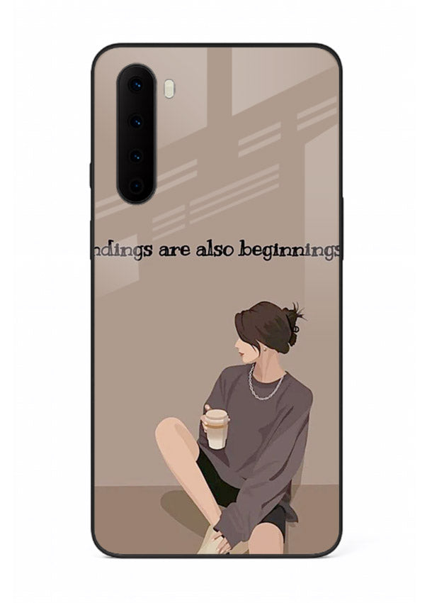 Ending Beginnings Boy aesthetic artwork OnePlus Nord glass back cover