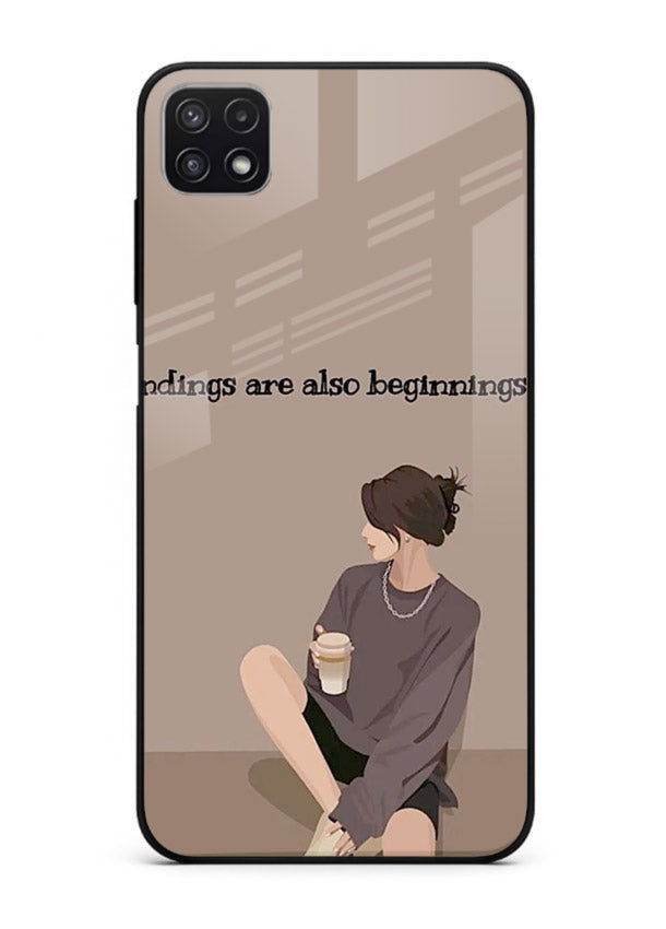 Ending Beginnings Boy aesthetic artwork Samsung A22 5G glass back cover