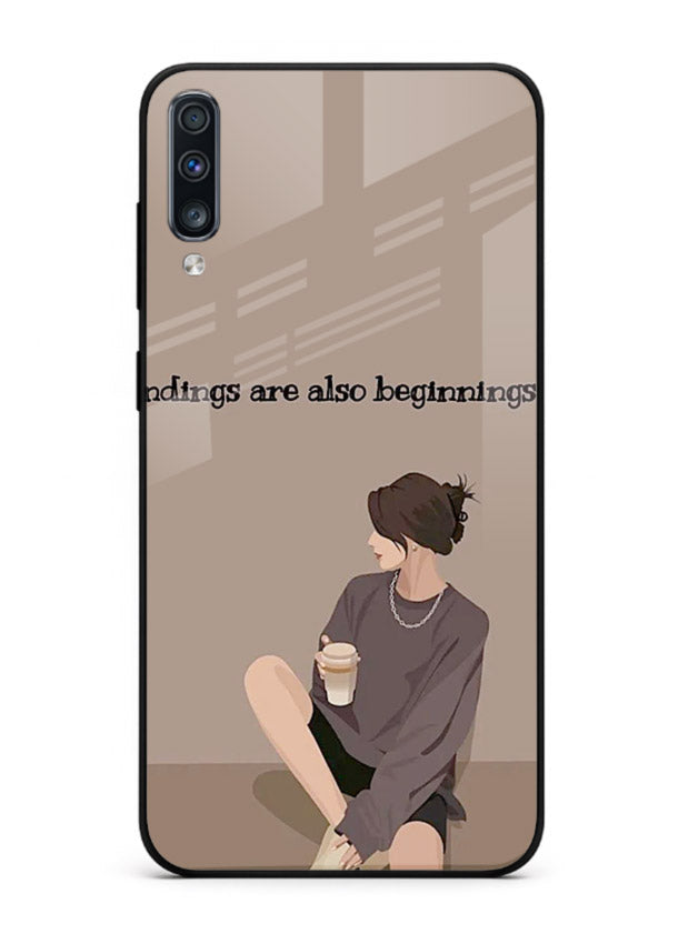 Ending Beginnings Boy aesthetic artwork Samsung A70 glass back cover