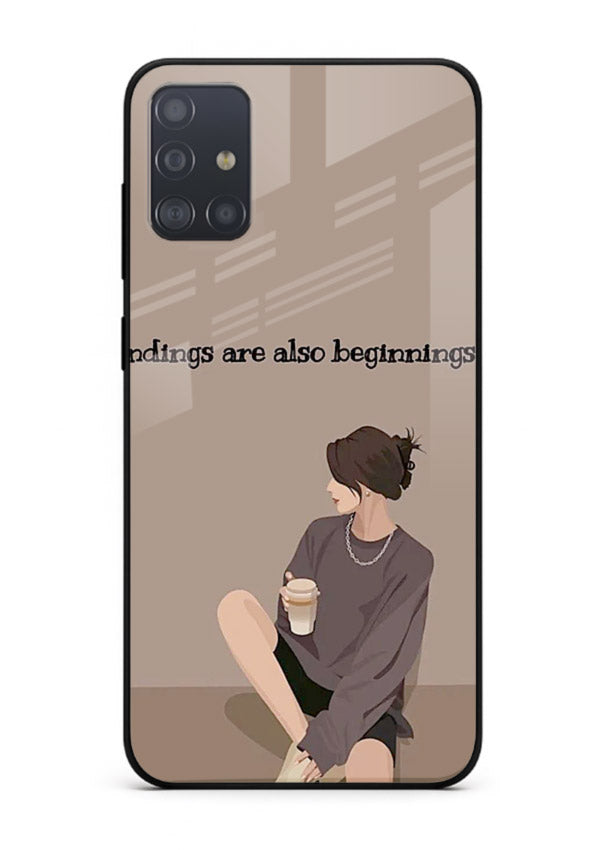 Ending Beginnings Boy aesthetic artwork Samsung A51 glass back cover
