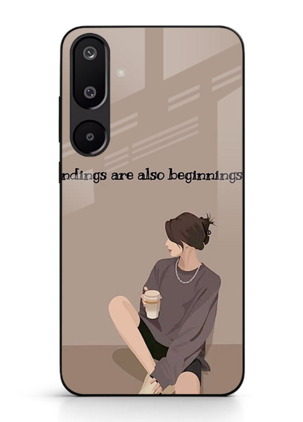 Ending Beginnings Boy aesthetic artwork Samsung F16 5G glass back cover