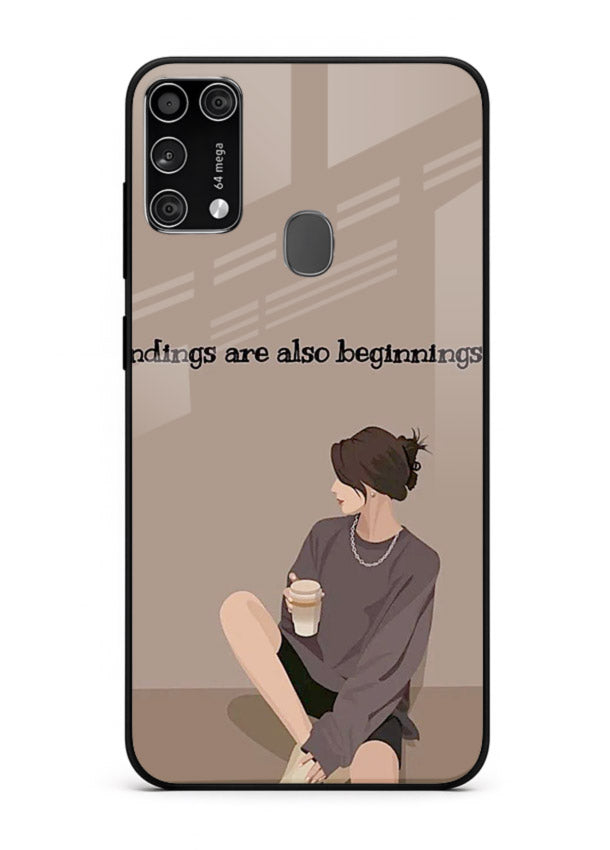 Ending Beginnings Boy aesthetic artwork Samsung M31 Prime glass back cover