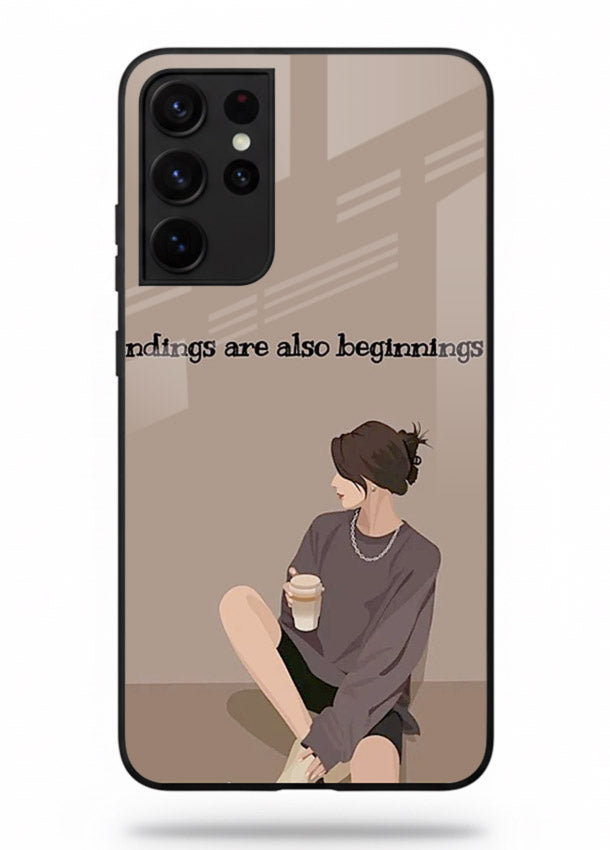 Ending Beginnings Boy aesthetic artwork Samsung S21 Ultra glass back cover