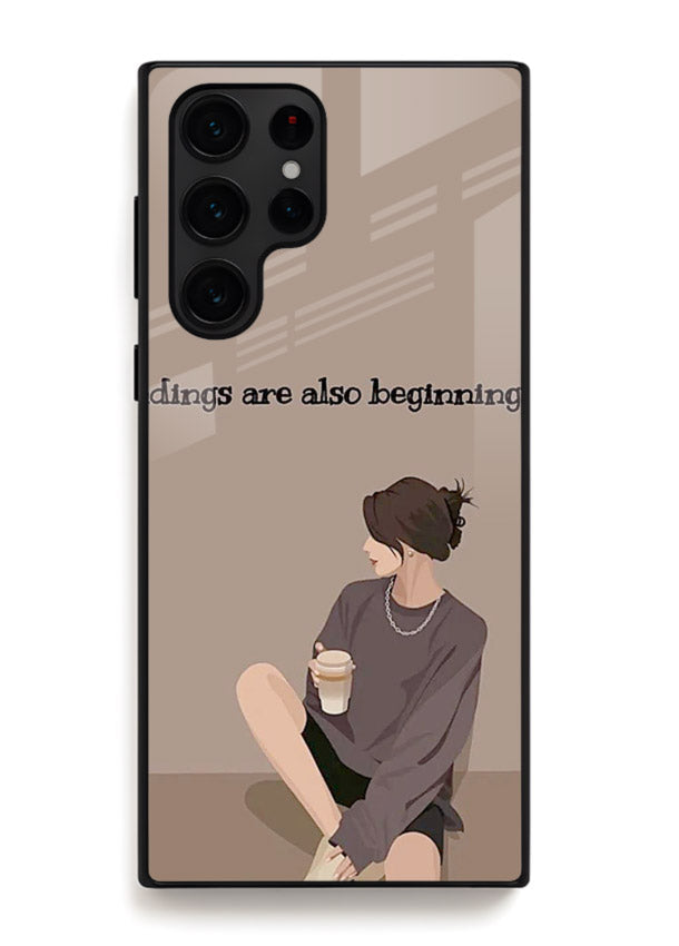 Ending Beginnings Boy aesthetic artwork Samsung S25 Ultra glass back cover