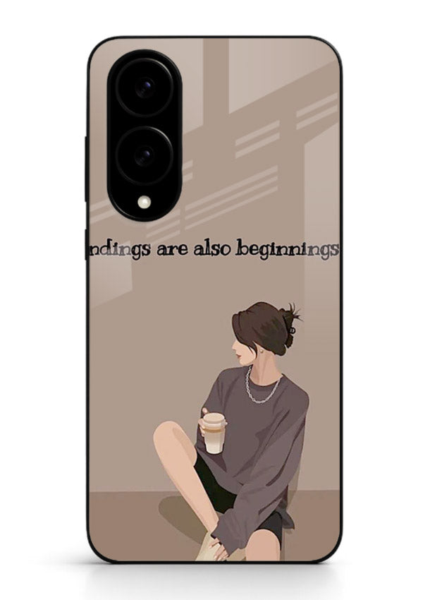Ending Beginnings Boy aesthetic artwork Samsung S25 Edge glass back cover
