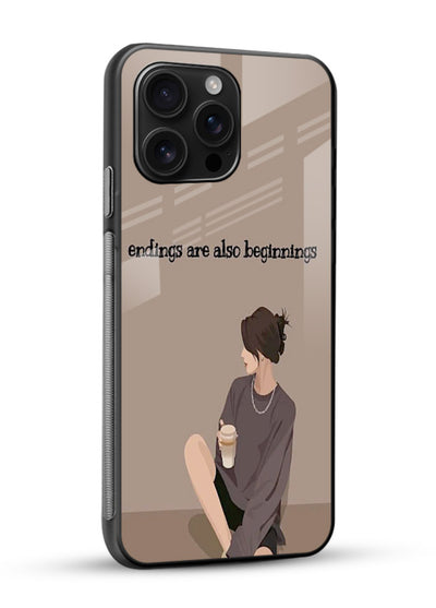 Ending Beginnings Boy aesthetic artwork glossy vibrant premium glass back cover - Angle Side