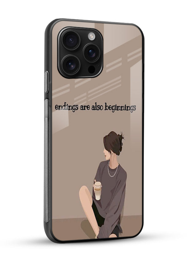 Ending Beginnings Boy aesthetic artwork glossy vibrant premium glass back cover - Angle Side