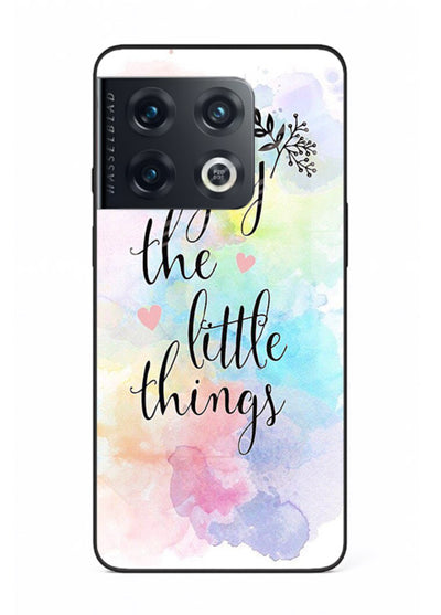 Watercolor splash quote printed on OnePlus 10 Pro glass back cover with colorful soft tones.