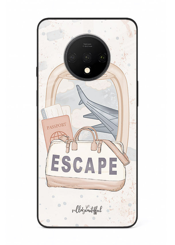 Escape Travel Bag minimal artwork OnePlus 7T glass back cover