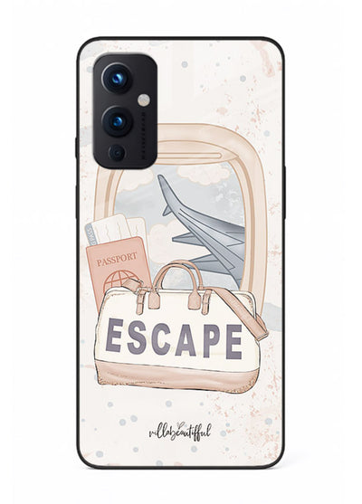 Escape Travel Bag minimal artwork OnePlus 9 Pro glass back cover