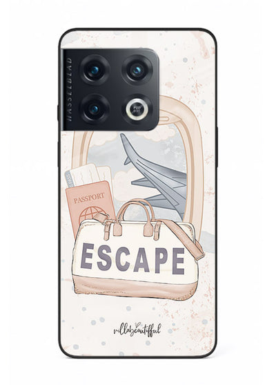 Escape Travel Bag minimal artwork OnePlus 10 Pro glass back cover