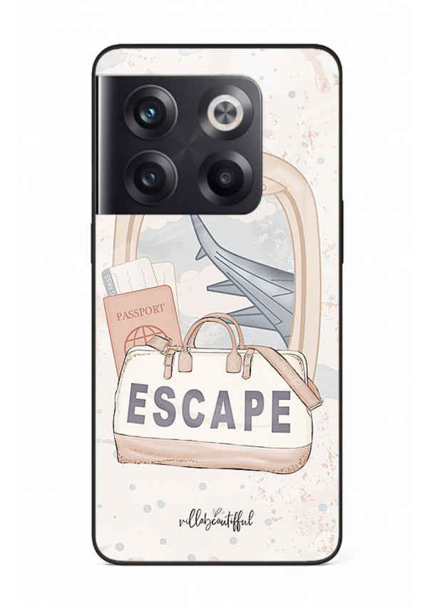 Escape Travel Bag minimal artwork OnePlus 10T glass back cover