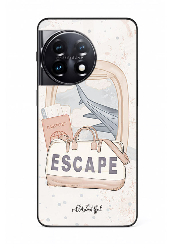 Escape Travel Bag minimal artwork OnePlus 11R glass back cover