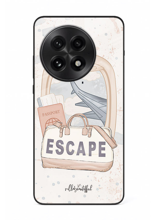 Escape Travel Bag minimal artwork OnePlus 13R glass back cover