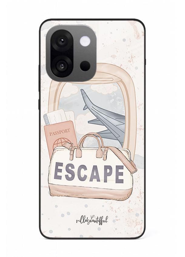 Escape Travel Bag minimal artwork OnePlus 13s glass back cover