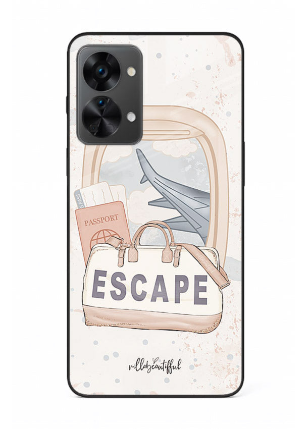 Escape Travel Bag minimal artwork OnePlus Nord 2T glass back cover