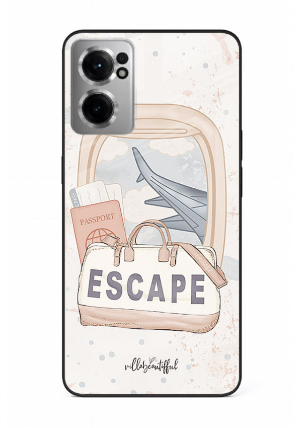 Escape Travel Bag minimal artwork OnePlus Nord CE2 5G glass back cover