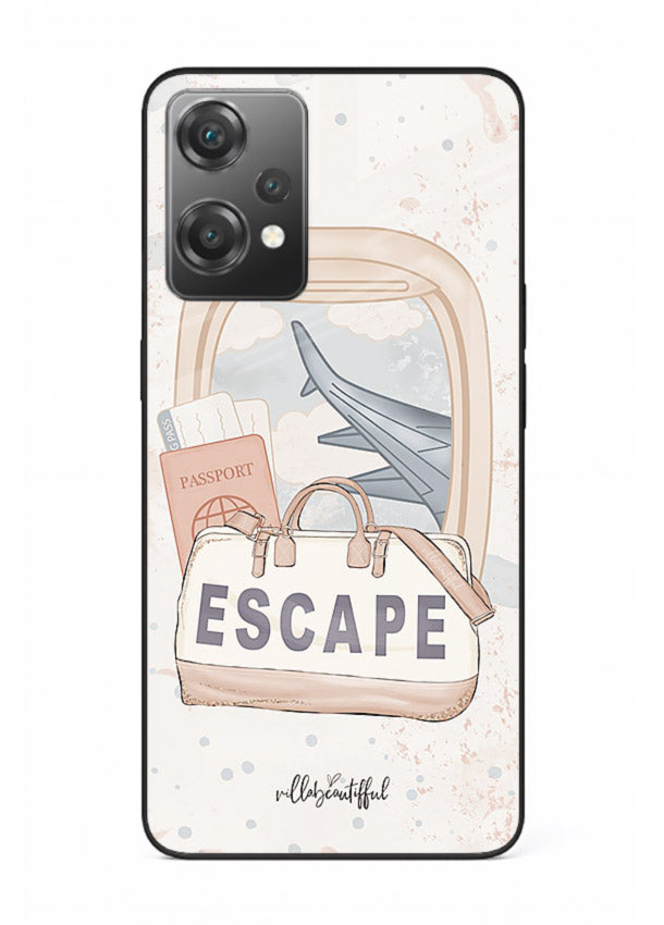 Escape Travel Bag minimal artwork OnePlus Nord CE2 Lite 5G glass back cover