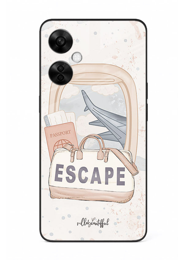 Escape Travel Bag minimal artwork OnePlus Nord CE3 Lite glass back cover