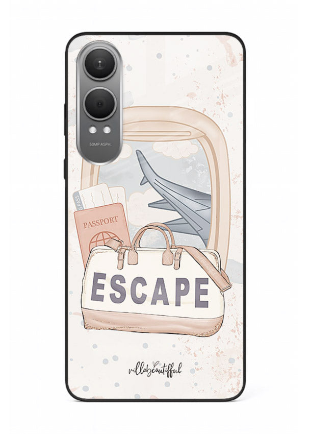 Escape Travel Bag minimal artwork OnePlus Nord CE4 Lite glass back cover