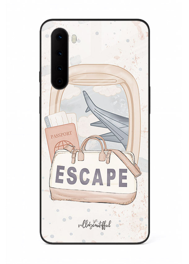 Escape Travel Bag minimal artwork OnePlus Nord glass back cover