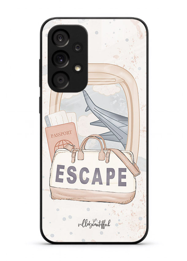 Escape Travel Bag minimal artwork Samsung A33 5G glass back cover