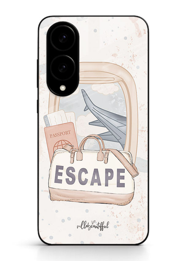 Escape Travel Bag minimal artwork Samsung S25 Edge glass back cover