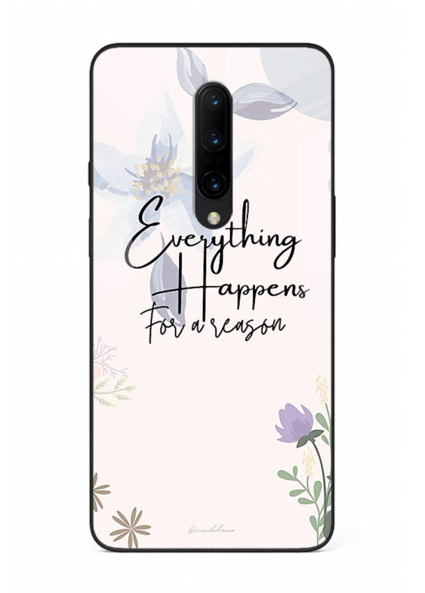 Pastel floral quote printed on OnePlus 7 Pro glass back cover with calming tones.