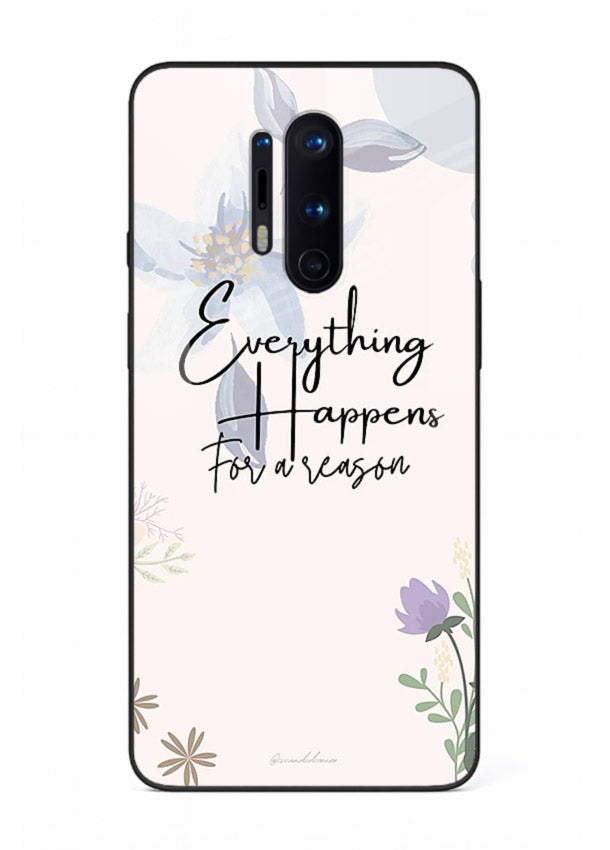 Pastel floral quote printed on OnePlus 8 Pro glass back cover with calming tones.
