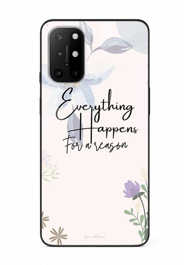 Pastel floral quote printed on OnePlus 8T glass back cover with calming tones.