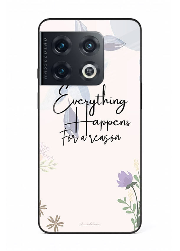 Pastel floral quote printed on OnePlus 10 Pro glass back cover with calming tones.