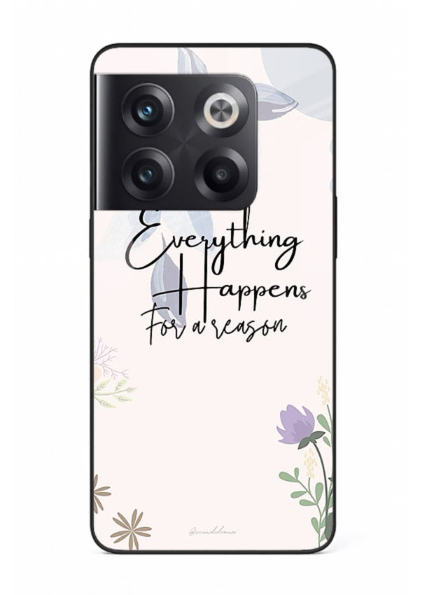 Pastel floral quote printed on OnePlus 10T glass back cover with calming tones.
