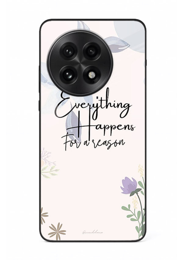 Pastel floral quote printed on OnePlus 13R glass back cover with calming tones.