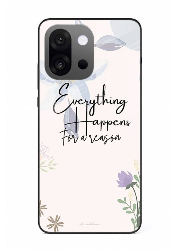 Pastel floral quote printed on OnePlus 13s glass back cover with calming tones.