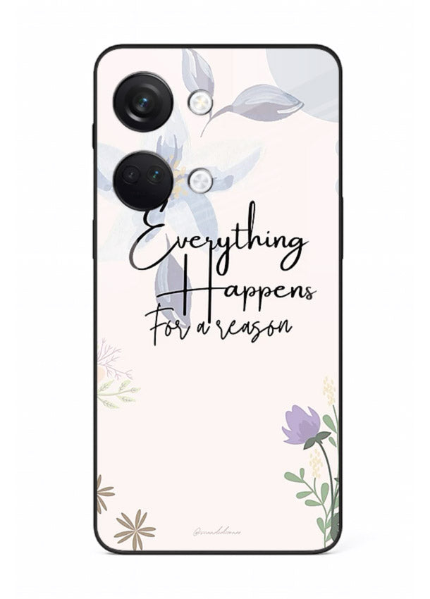 Pastel floral quote printed on OnePlus Nord 3 glass back cover with calming tones.