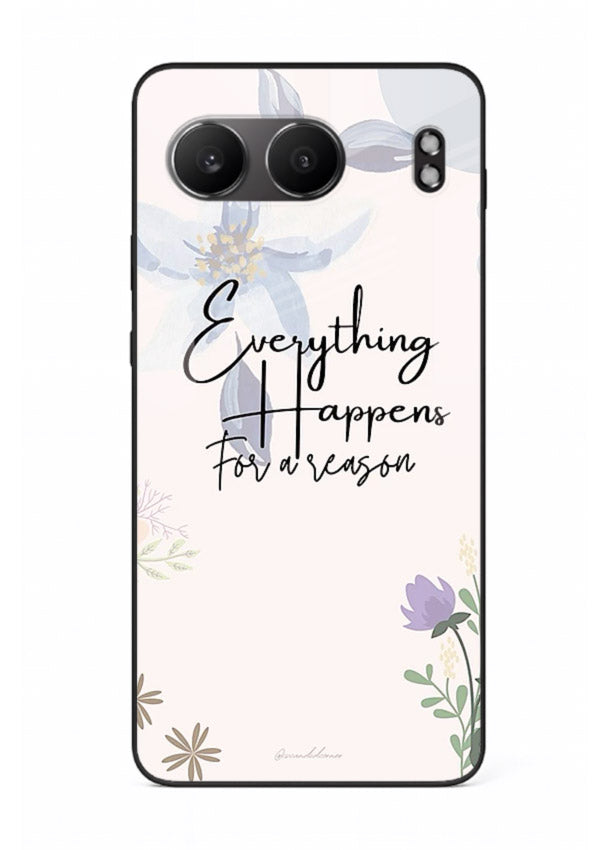 Pastel floral quote printed on OnePlus Nord 4 glass back cover with calming tones.