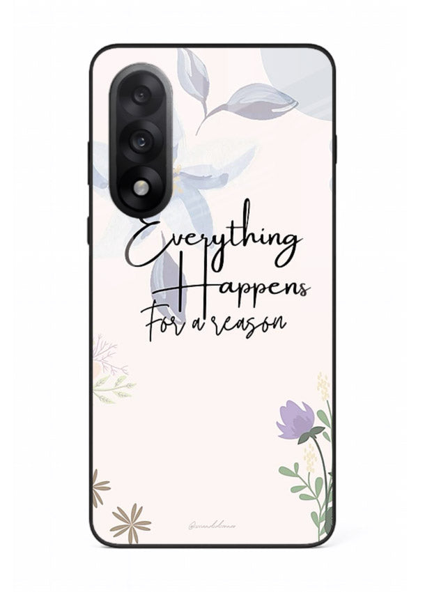 Pastel floral quote printed on OnePlus Nord 5 glass back cover with calming tones.