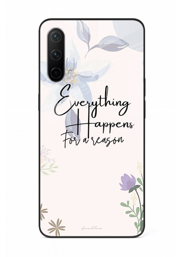 Pastel floral quote printed on OnePlus Nord CE 5G glass back cover with calming tones.