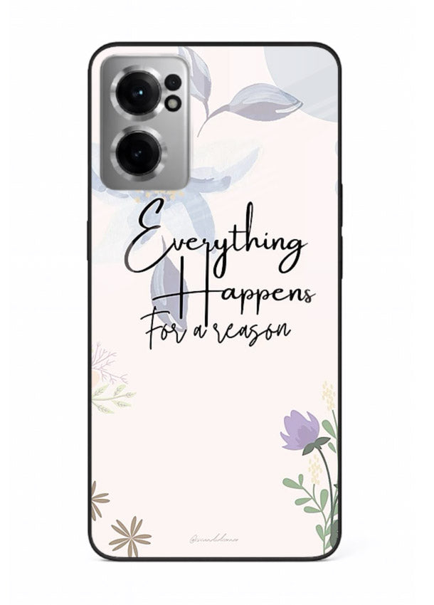 Pastel floral quote printed on OnePlus Nord CE2 5G glass back cover with calming tones.