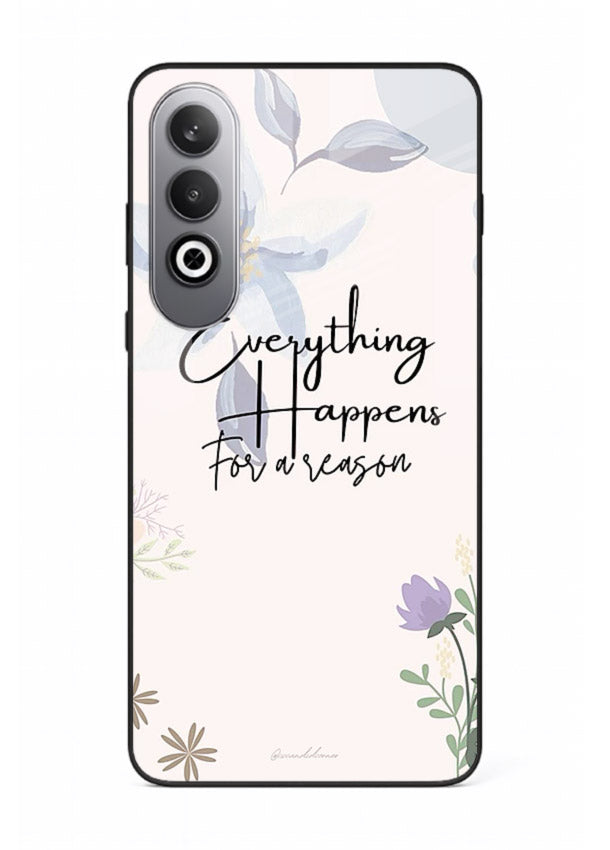 Pastel floral quote printed on OnePlus Nord CE4 glass back cover with calming tones.