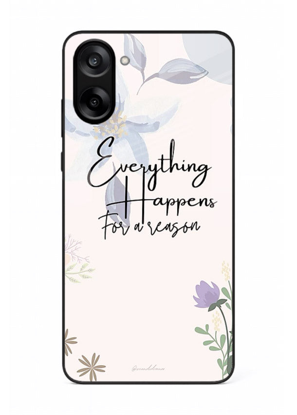 Pastel floral quote printed on OnePlus Nord CE5 glass back cover with calming tones.