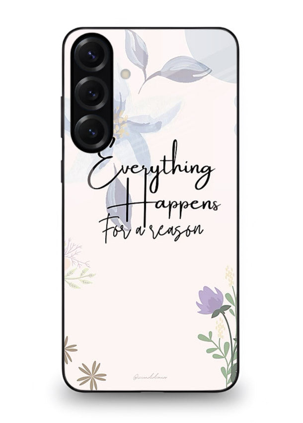Pastel floral quote printed on Samsung A16 5G glass back cover with calming tones.