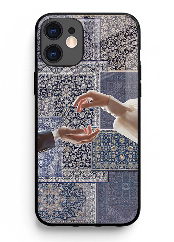 Aesthetic hands artwork printed on tempered glass iPhone 11 back cover
