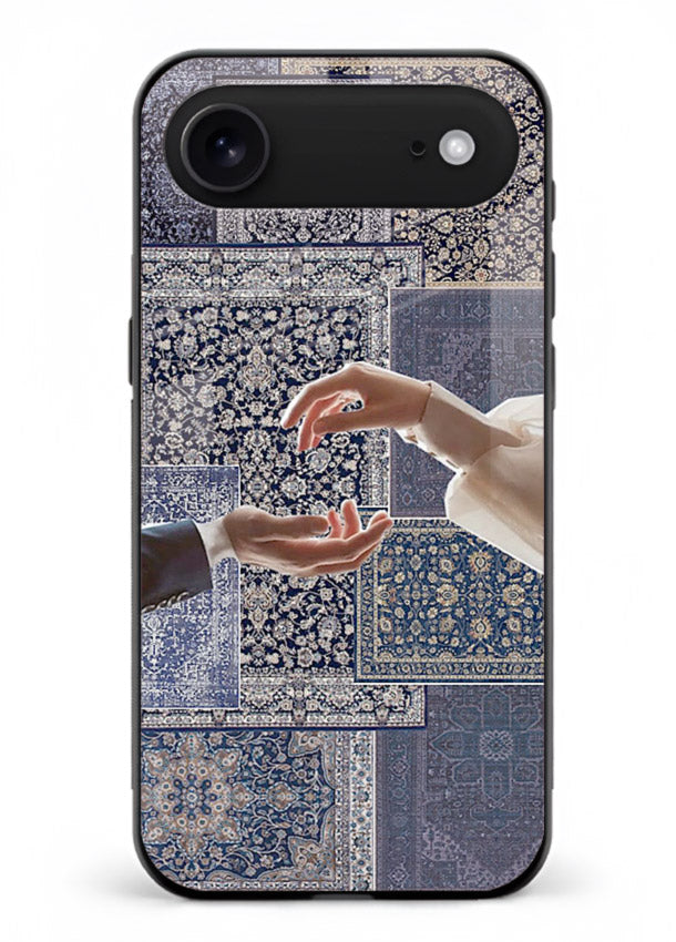 Aesthetic hands artwork printed on tempered glass iPhone 17 Air back cover
