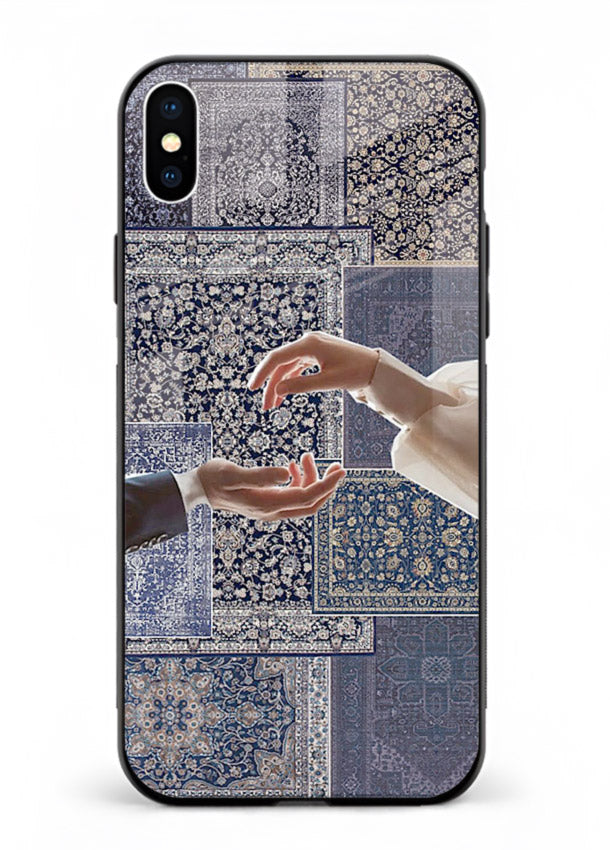 Aesthetic hands artwork printed on tempered glass iPhone XS Max back cover