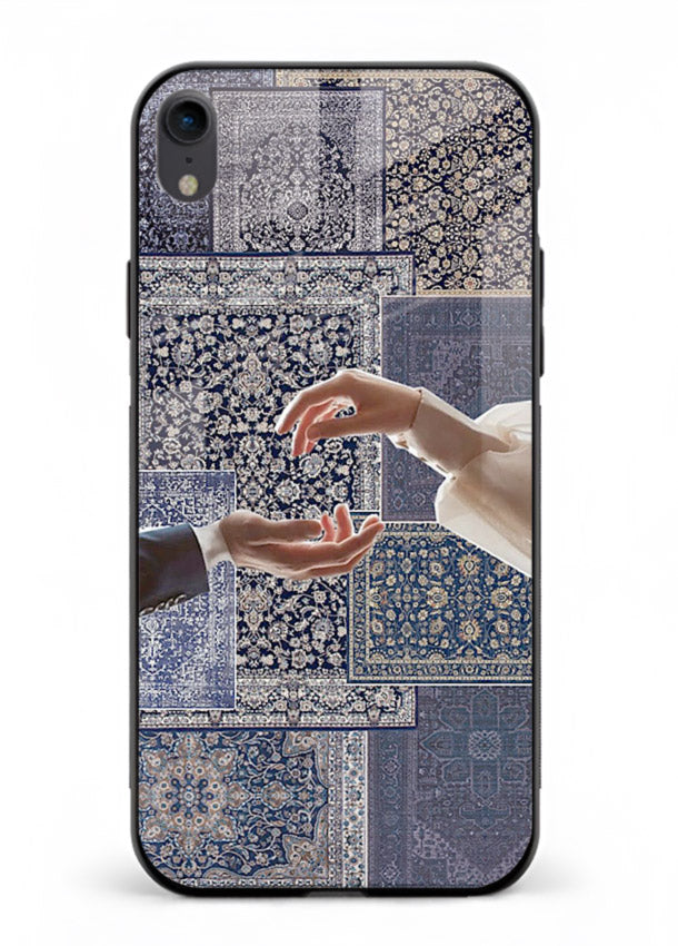Aesthetic hands artwork printed on tempered glass iPhone XR back cover