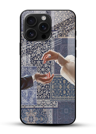 Aesthetic hands artwork printed on tempered glass mobile back cover - 1